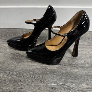 Sam Edelman Arie Black Patent Leather Mary Jane Heels
